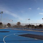 The blue basketball courts and tennis courts at Avedis Park were designed by Renaissance Architecture.