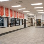 The lobby at Lindsay Leopard Arena was designed by Renaissance Architecture.