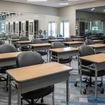 The classroom at Metro Technology Centers- Cosmetology Salon was designed by Renaissance Architecture.