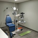 The eye examination area at Metro Technology Centers- Eye Care Technologies Suite was designed by Renaissance Architecture.