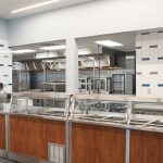The cafeteria service line at Fargo-Gage Public Schools Event Center was designed by Renaissance Architecture.