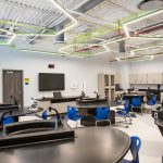 The science lab at Lomega High School was designed by Renaissance Architecture.