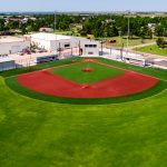 Aerial shot of Cashion Public Schools Baseball Field and associated facilities designed by Renaissance Architecture.