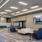 The lounge at Metro Technology Centers- District Center was designed by Renaissance Architecture