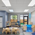 The playroom and saferoom at Metro Technology Centers- Early Education Center was designed by Renaissance Architecture.