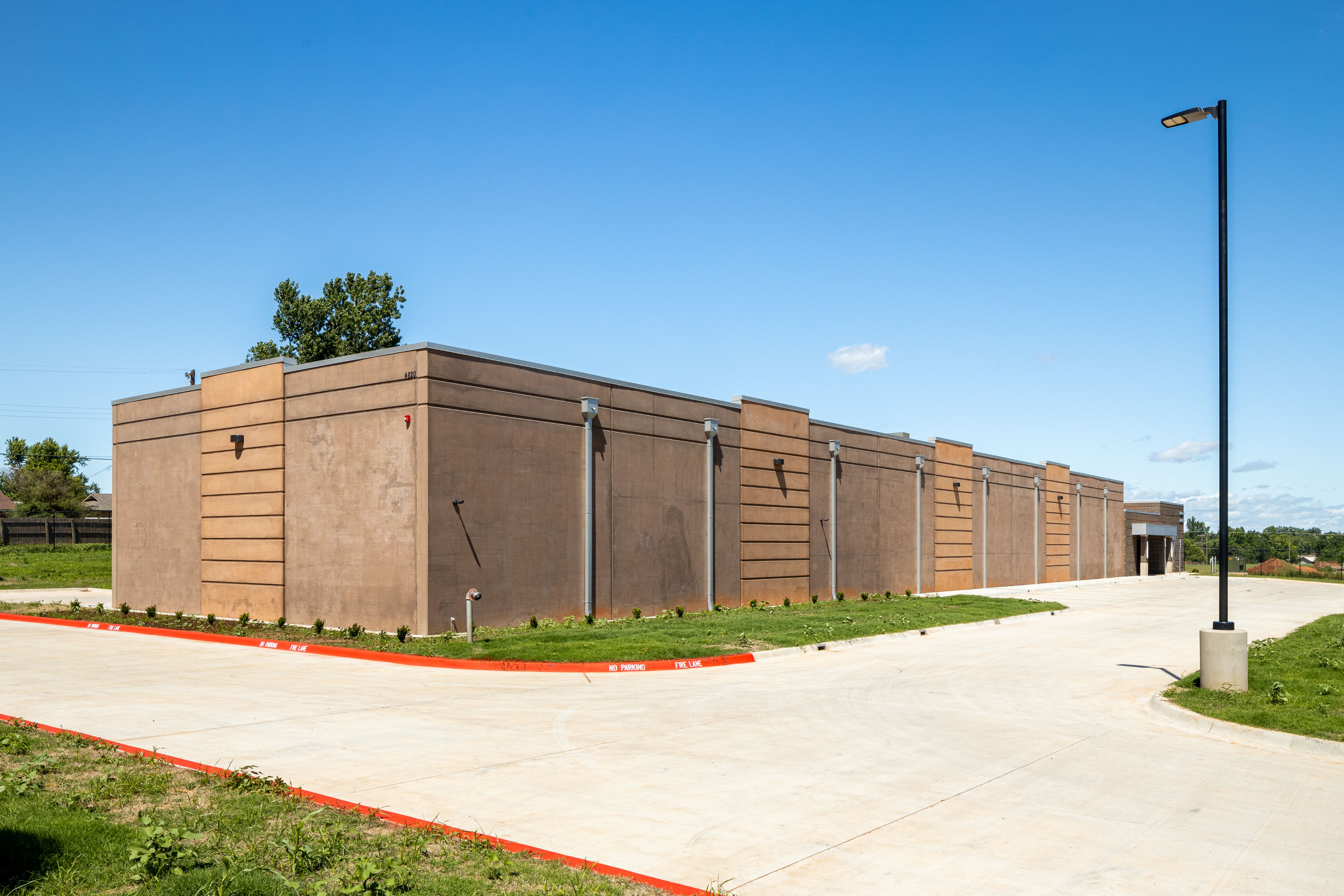 The gun range exterior at the Metro Technology Centers- Law Enforcement Training Center was designed by Renaissance Architecture.