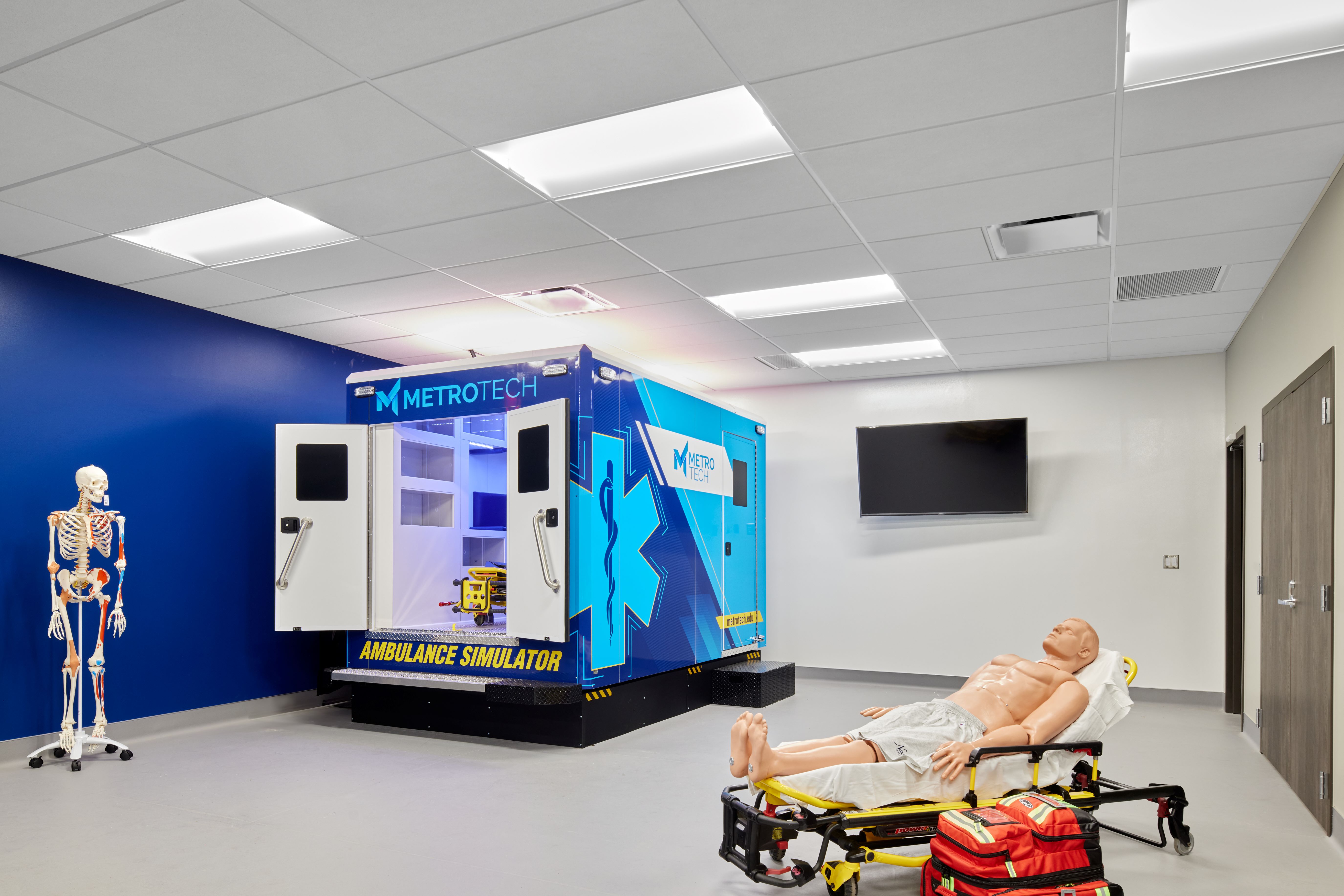 The Metro Technology Centers- Public Safety Academy was designed by Renaissance Architecture. This is the ambulance bay training area.