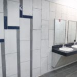The bathroom area in the Liberty Public Schools Gym architecture was done by Renaissance Architecture.